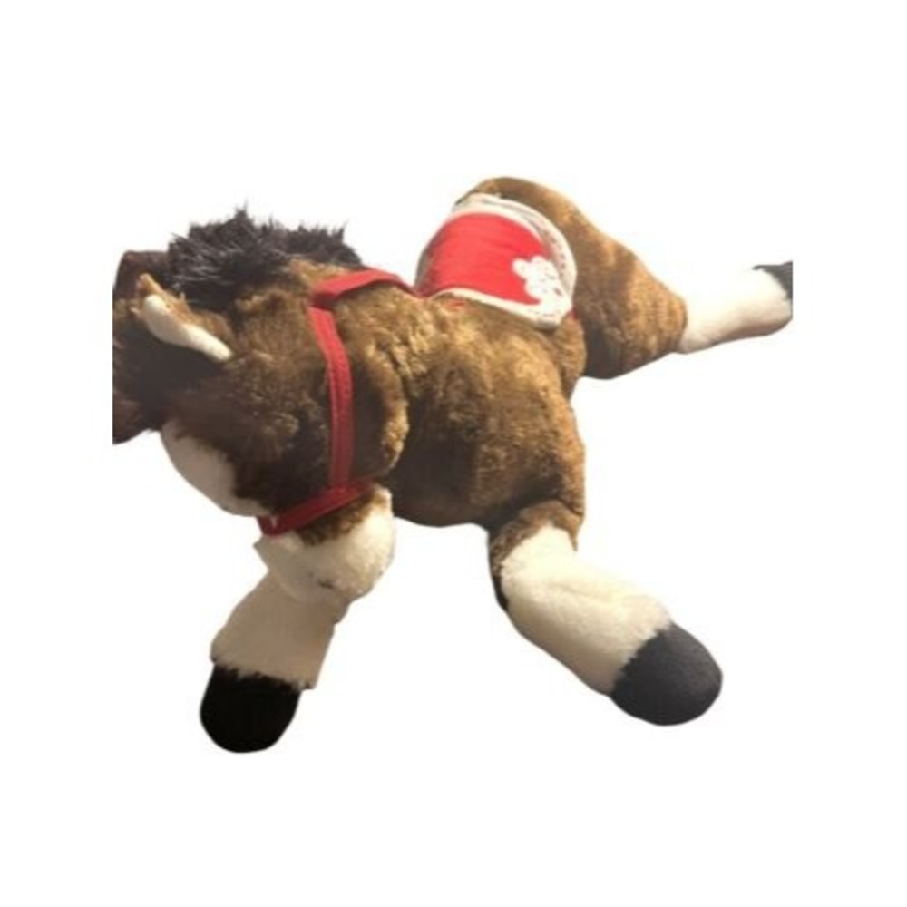 Toys R Us Brown Plush Horse Pony Red Saddle Stuffed Animal 2011 25"